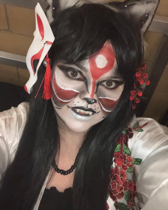 Kitsune makeup test for Halloween. 🥰🦊