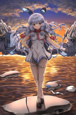 艦隊これくしょん、空母ヲ級、叢雲（艦これ）、高解像度、ポーズ、リボン、ネクタイ、パンスト、ヘアリボン、ヘッドギア、ロングヘア、ローファー、トワイライト、ソロフォーカス、スリッポンシューズ、backlighting、maimu