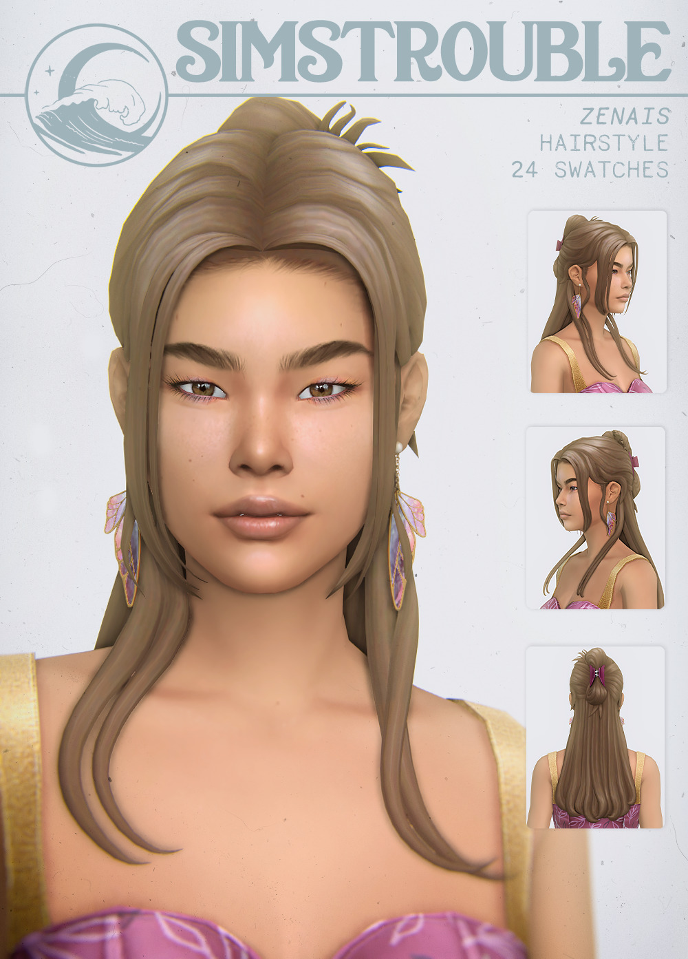 ZENAIS by simstroubleHairclips are fun Base Game…