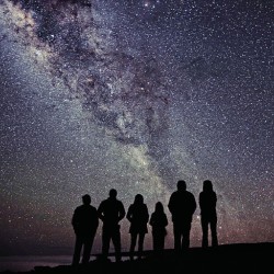 sonsofkerouac:  Our family vacation photo from the big island, two years ago. This was the first time I realized how much more visible the milkyway is in the summer. Up on Mauna Kea, you’re above the clouds and if you can get up there before the moon