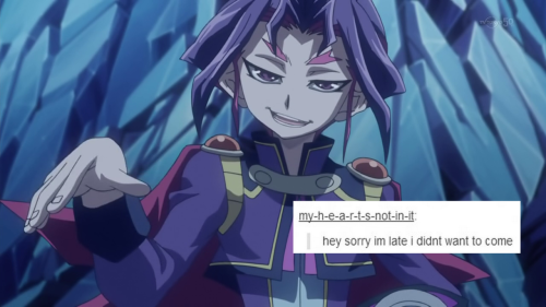 shunyuuto:  arc v + tumblr text posts the joke is i can’t stop laughing at my own dumb jokes, 