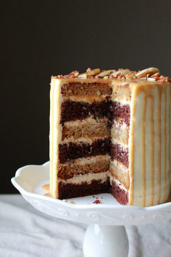 Fullcravings:  Banana Chocolate Cake With Dulce De Leche Cream Cheese Frosting