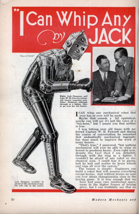 I Can Whip Any Mechanical Robot by Jack Dempsey, Modern Mechanix magazine