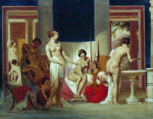 artist-bronnikov: Private baths in Pompeii, 1868, Fyodor Bronnikov