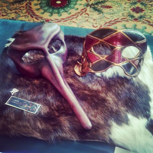 scanerd:Beautiful leather masks entered into one of the Atlantia Twelfth Night A&S Competitions.