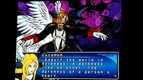 Apparently Lucemon took classes at the Xehanort school of monologuing.