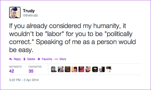gradientlair:I sent these tweets as a part of a Storify, Being Bigoted Isn’t Being Brave (On “Politi