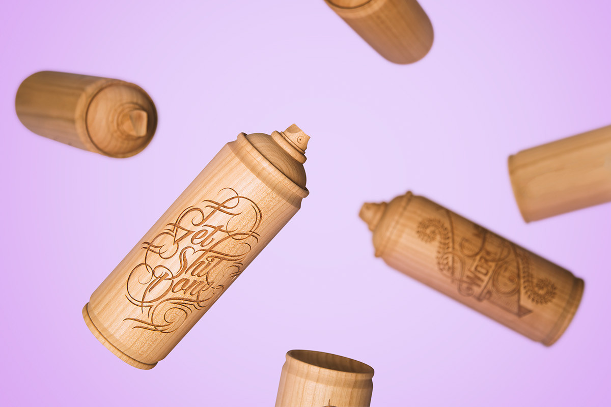 betype:    Wooden spray cans 2015 by  z i c s /  Malet Thibaut