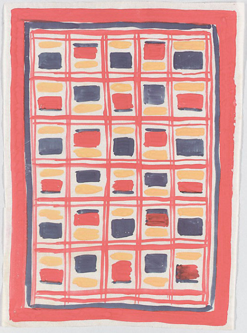 Gertrud Preiswerk (1902-1994), Bauhaus exercise for weaving, watercolor drawing, 1920s. She studied 