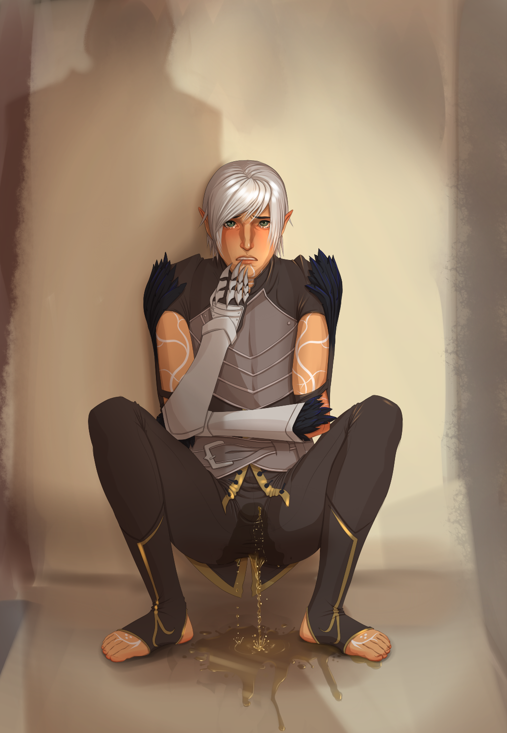 random-anon-art:  Fenris is very frightened by something, but i never thought about