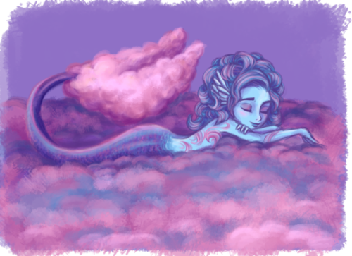 A cloud mermaid for the last day of MerMay. 