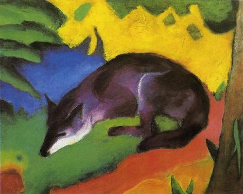 artist-marc: Blue Fox, 1911, Franz Marc Medium: oil,canvas