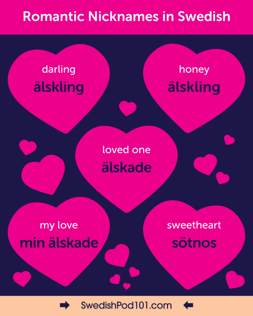 swedishpod101: Romantic Nicknames in Swedish!  PS: Learn Swedish with the best FREE online resources