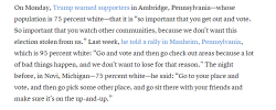 missveryvery:  missveryvery:  Trump is inciting people to intimidate voters. These are not official poll watchers. Official poll watchers have to follow a certain procedure, they have to have credentials and present them at each place. Only a certain