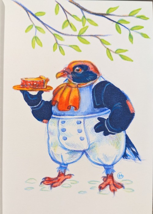 Avian August 2023 Day 2 - Flame Breasted Fruit Dove With Cherry Pie