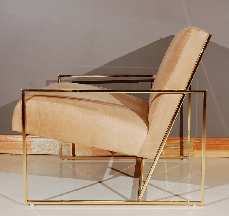 midcenturymodernfreak:  Thin-frame Polished Brass Chairs | Design: Lawson-Fenning