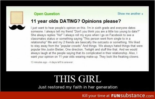 Sex 11 year olds. http://funsubstance.com/fun/34432/11-year-olds/ pictures