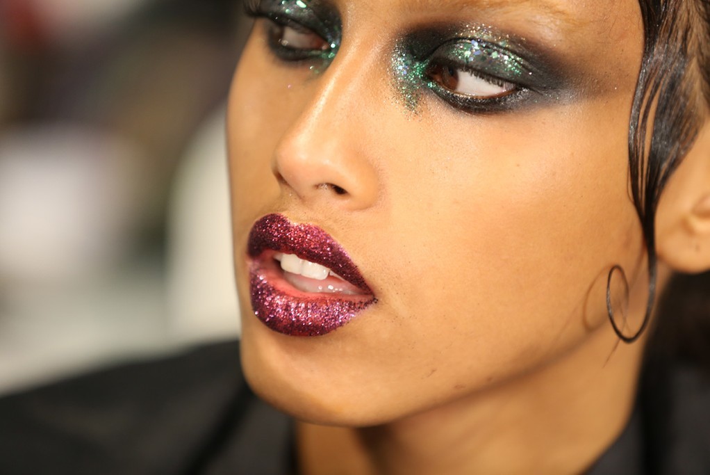 amen69fashion: Imaan Hammam Backstage at Givenchy A/W 15