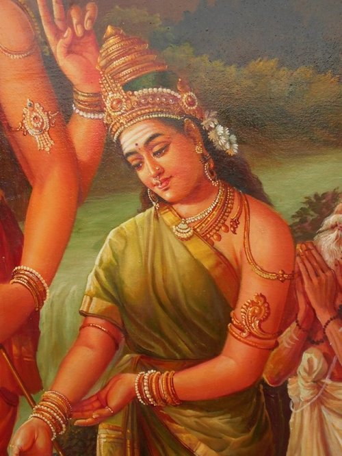 Murugan, Valli and Devayani by Artist Sabapathy 