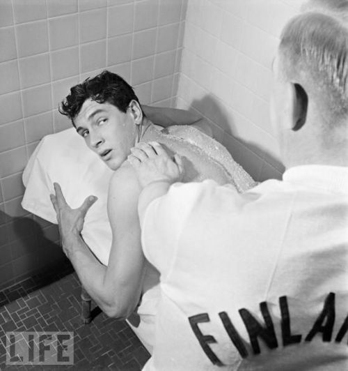 XXX thehenchfiles:  Rock Hudson getting a massage photo