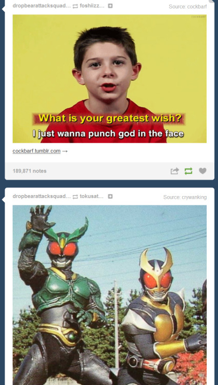 henshinharo:OMG Let me tell you why this is funny: Watch Kamen Rider Agito.