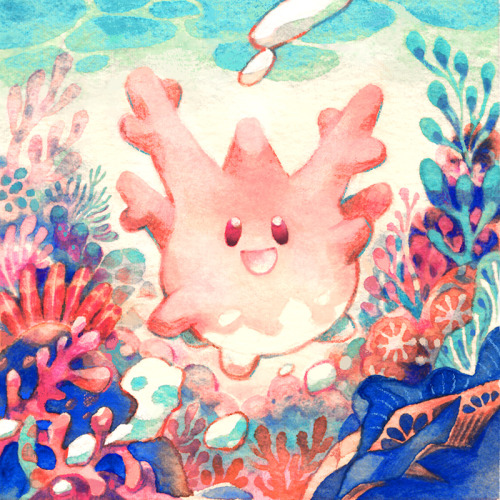 after more than a year I’m finally done with Corsola 2019 XD reposting Corsola 1999 along with it so