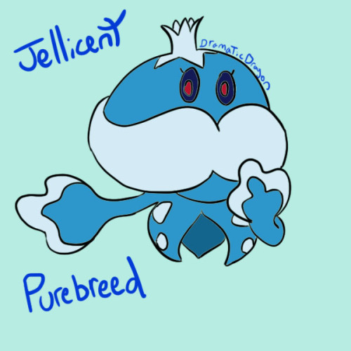 dramaticdragon:  So tired some of those “Pokemon Breeds” with my fav, Jellicent. I call these, “my blobs” 