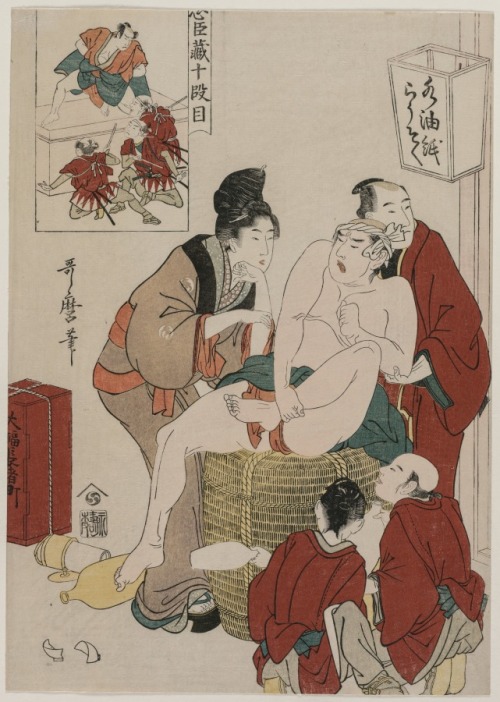 cma-japanese-art: Chushingura: Act X of The Storehouse of Loyalty, Kitagawa Utamaro, late 1790s, Cle