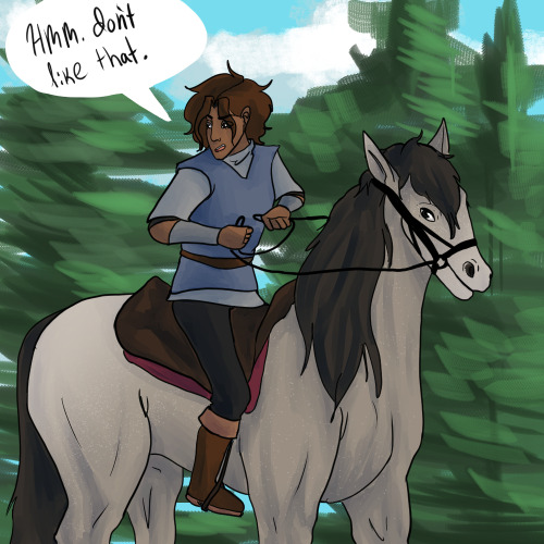 death-draws: ITS TANGO! and lou also[ID a knight OC on a grey horse. END ID]