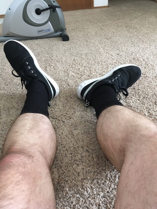 pumasocks89:  22 miles on the stationary bike in my goldtoes