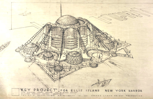 arquigraph:Fictional Landscapes Frank Lloyd Wright: Ellis Island This was Frank Lloyd Wright’s last 