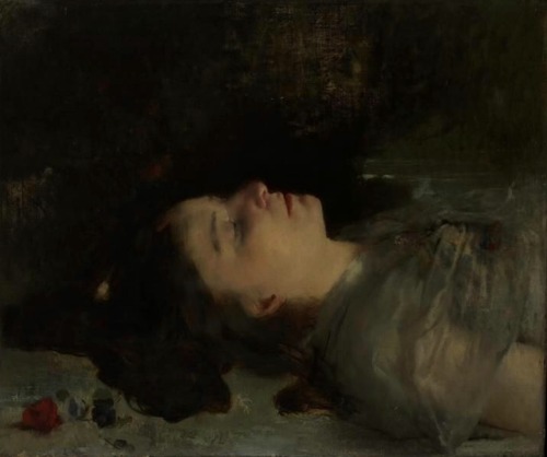 Ophélie morte / Dead Ophelia. Before 1915. Oil on Canvas. 54 x 65 cm. (21.25 x 25.59 in.) Mus