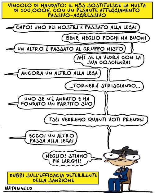 Vincolo di mandato Vincolo di mandato - la mia vignetta per Il Fatto Quotidiano oggi in edicola!#m5s