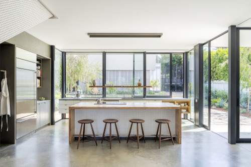 remodelproj:Kitchen island with a pegboard / perforated board facing seatsFollow me for daily Homewa