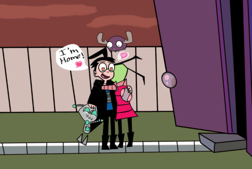 (Zimtober2020) Zim be dramatic cause Dib went to visit his dad and sister for just an hour, and fina