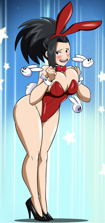 grimphantom2:  Bunny Momo Hey guys! As i mentioned, 2x1 Bunnies today! Commission done for @dj-blu3z who asked for Momo this time…..she’s a little embarrassed tho lol. Another fun commission along that having Momo showing her powers in a very fun