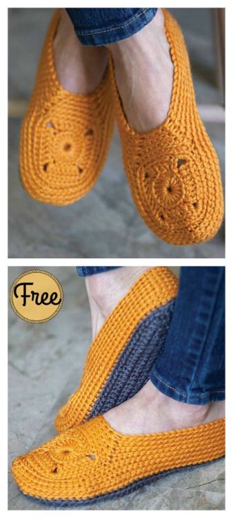 granny square slipper free pattern&lt;&lt;