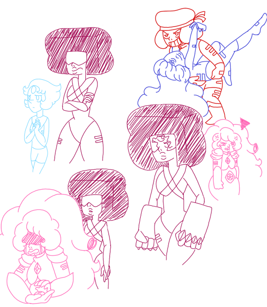 marasartstuff:  Juust a bunch of sketches based off of Rhinocio’s AMAZING and beautiful