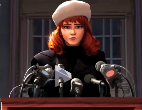 violettherainwing:  skarchomp:  skarchomp:  one of the millions of things i liked about spider-verse was that not only did all the female characters look different from each other, they gave mary jane her classic dimples and square chin, which might not