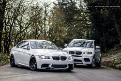 automotivated:  E92 M3 vs X5M by CullenCheung on Flickr.