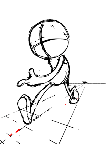 bakaroboto:  ¾ walk cycle I did on 1′s 