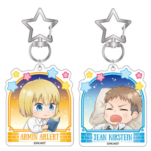 snkmerchandise: News: SnK Union Creative “Hoshi ni Onegai” Acrylic Charms Original Release Date: September 2017Retail Price: 5,616 Yen (Box of eight) Union Creative has previewed the new Hoshi ni Onegai SnK charms, featuring Eren, Mikasa, Armin,