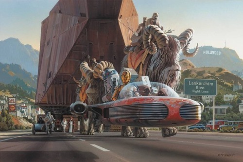 When Lucasfilm moved to North Hollywood in 1979, Ralph McQuarrie was commissioned to draw the moving