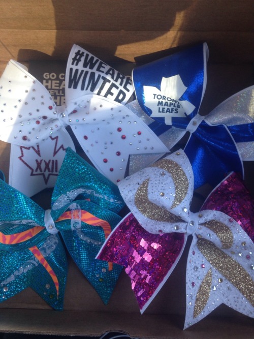 winks-and-hairwhips: shut-upandcheer: meet-us-on-the-sideline: Yay for new bows ^^Uhm thanks for del