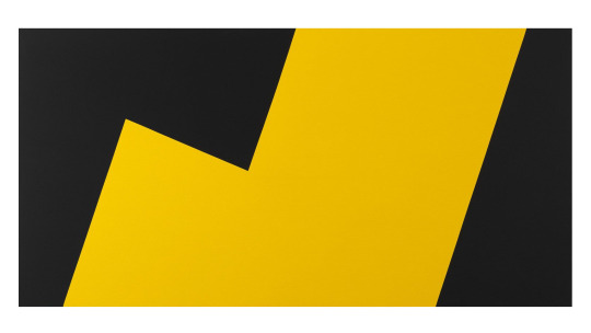 Carmen Herrera [Cuba USA] (b 1915) ~ 'Yellow and Black', 2010. Acrylic on canvas (91.4 x 182.9 cm).