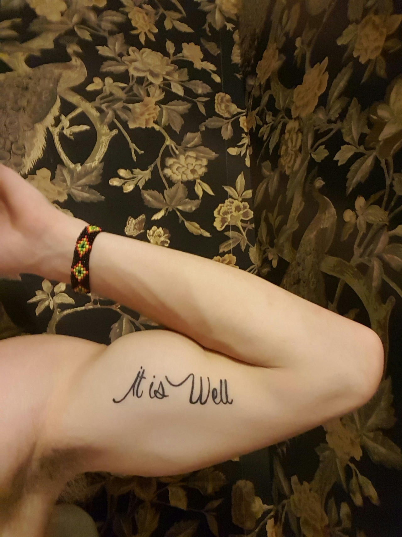 It is well with my soul lettering tattoo on the