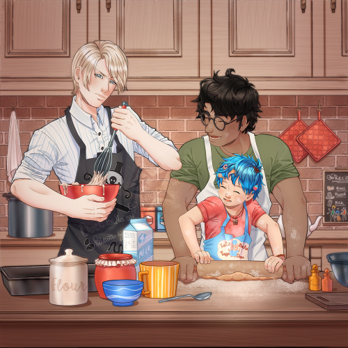 caroll-in:slytherco: elyonblackstar: First prompt of the two for my art raffle! Baking time for herm