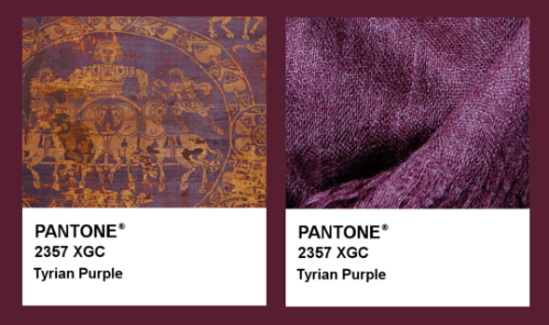HISTORY IN COLORTyrian Purple RGB: (123, 35, 109)Closest Pantone match: 2357 XGC Production of Tyria