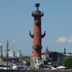 #Rostral #column on Vasilyevsky #island   #art #architecture #history #construction #sky #boat #city   June 14, 2012  #summer #heat #hot #travel #SaintPetersburg #StPetersburg #Petersburg #Russia #СанктПетербург #Петербург #Питер