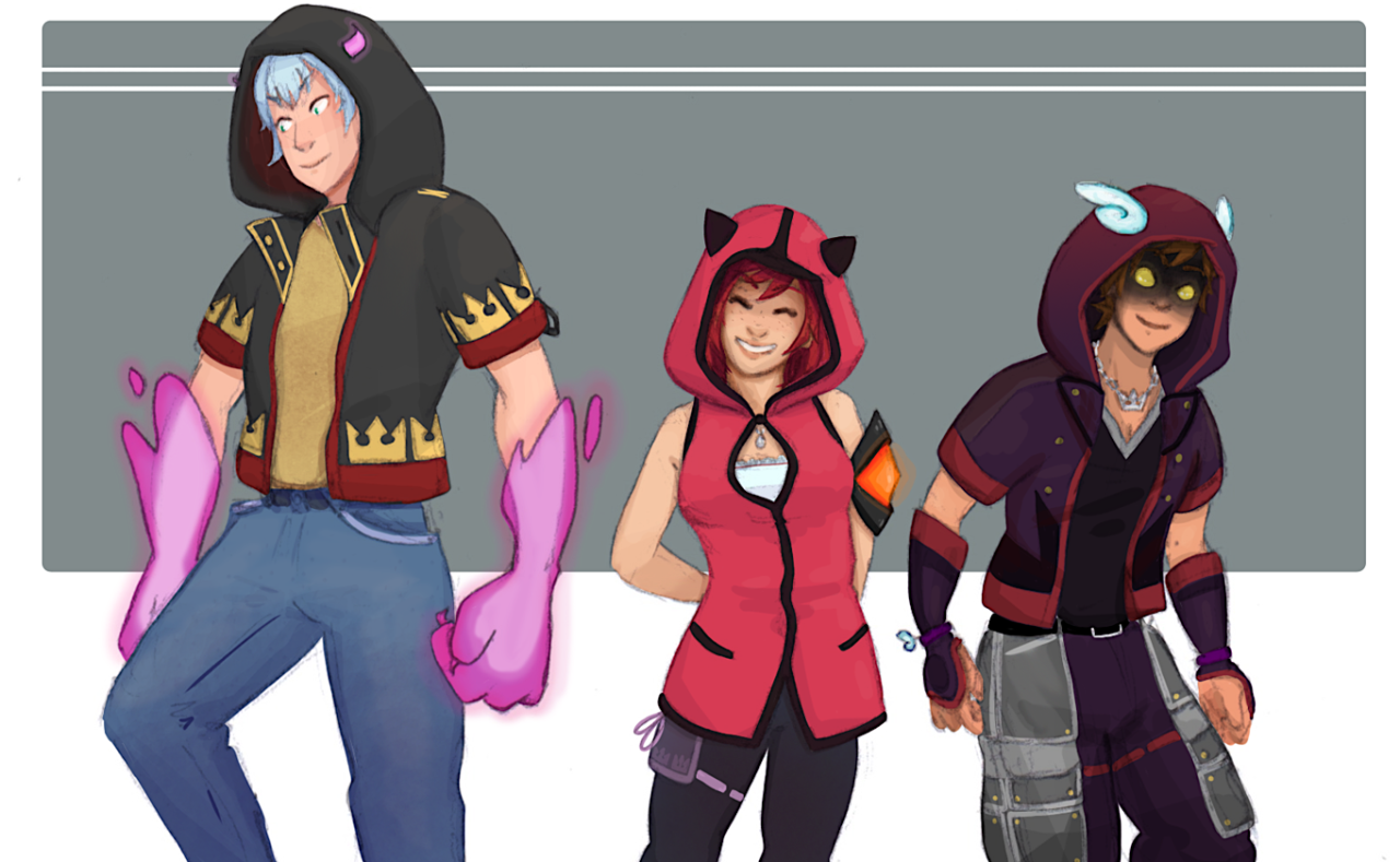 kingdomkett:  ME @ NOMURA: GIVE US CUSTOMIZABLE DESTINY TRIO OUTFITS IN KHIII 